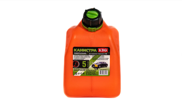 Канистра для бензина 5л пластиковая с лейкой KVS Канистра для бензина 5л пластиковая с лейкой KVS